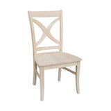 International Concepts Vineyard Curved X Back Dining Chair, Unfinished IC International Concepts