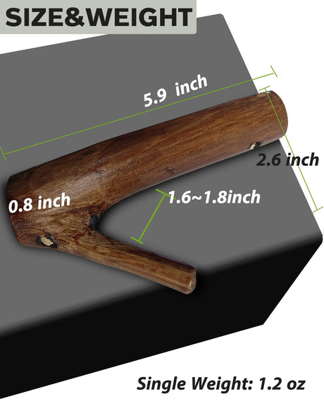 Fireaner Gun Rack Wall Mount,Natural Hardwood Gun Rack, Handmade Gun Hooks for Wall with Pre Drilled Holes and Hardware Bow Horizontal Hanger Archery for Storage Display Home (2) Fireaner