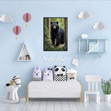 F-CANLAN Round Full Drill Diamond Painting Kit 5D Black Bear Diamond Art Painting by Numbers Bear Diamond Dots Arts Crafts Set for Children Diamond Painting Kit for Adult Room Decor (12X16 inches) F-CANLAN