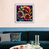 Stalente Diamond Painting Kits for Adults, 5D DIY Diamond Art Kits for Beginners Round Full Drill Diamond Painting for Home Wall Decoration Gift 12×12inch, Sunflower Stalente