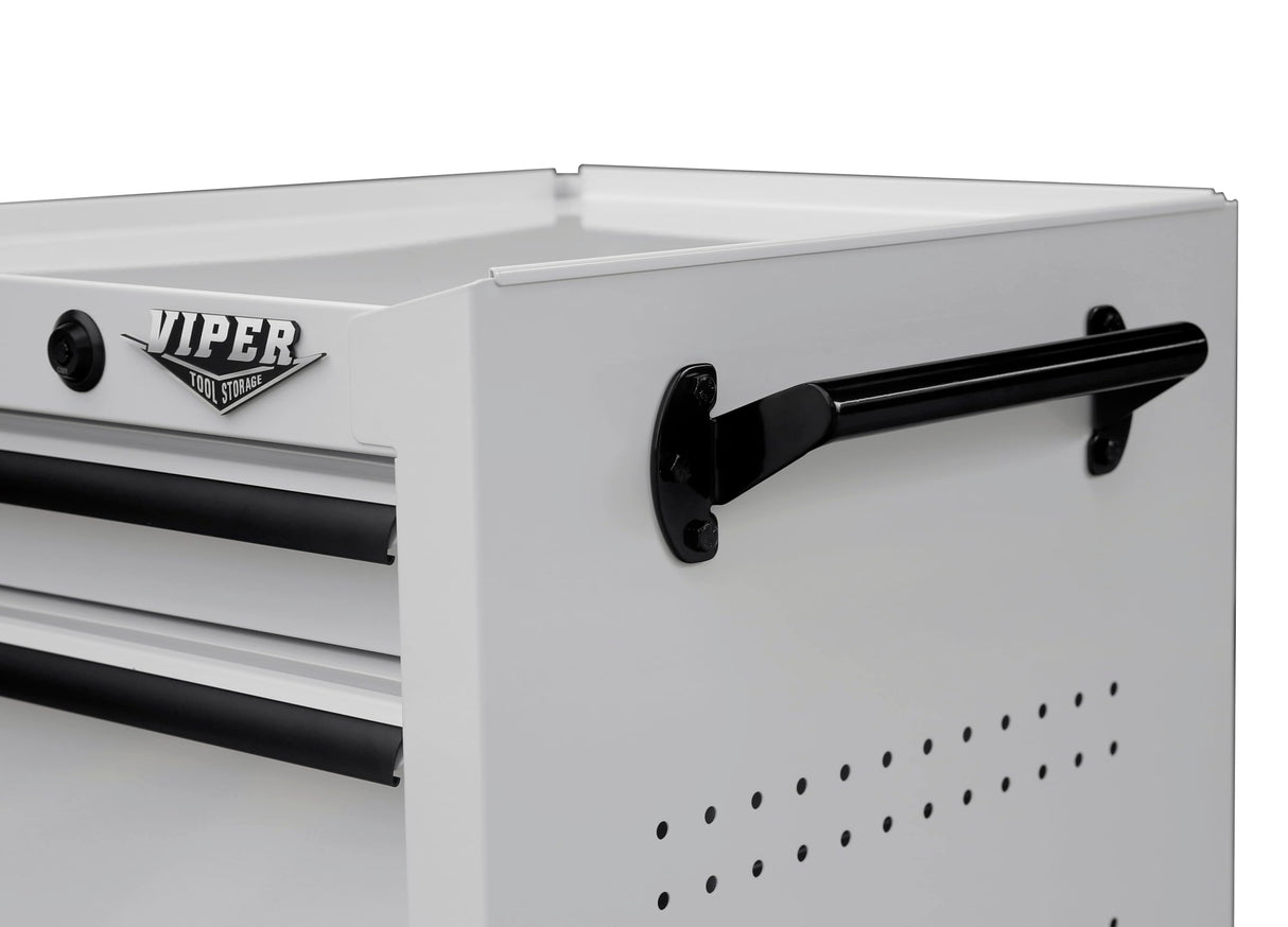 Viper Tool Storage 16-Inch 5-Drawer Rolling Steel Cart, White Viper Tool Storage