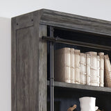 Martin Furniture Avondale 8' Tall Bookcase Wall with Ladder, Storage Organizer, Display Shelf for Office, Gray Martin Furniture