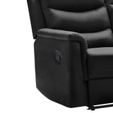 Ball & Cast 67" Comfy Living Room Sofa Set with 2 Recliners,Leather Adjustable Loveseat Couch W/ 2 Cup-Holder & Storage,2-Seater Motion Lounger Furniture for Home Theater Game Small Room Seating,Black Ball & Cast