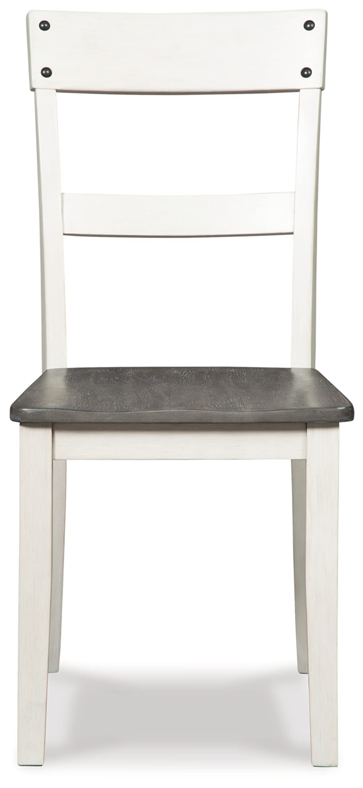 Signature Design by Ashley Nelling Modern Farmhouse 18" Weathered Dining Chair, Set of 2, White & Dark Brown Signature Design by Ashley