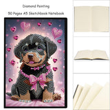 Puppy 5D Diamond Painting Notebook Art Kits for Adults Beginners Diamond Painting Sketchbook Dots Art Journal with Lined Pages Accessories Gift Box A5 Leather Crafts Projects Generic