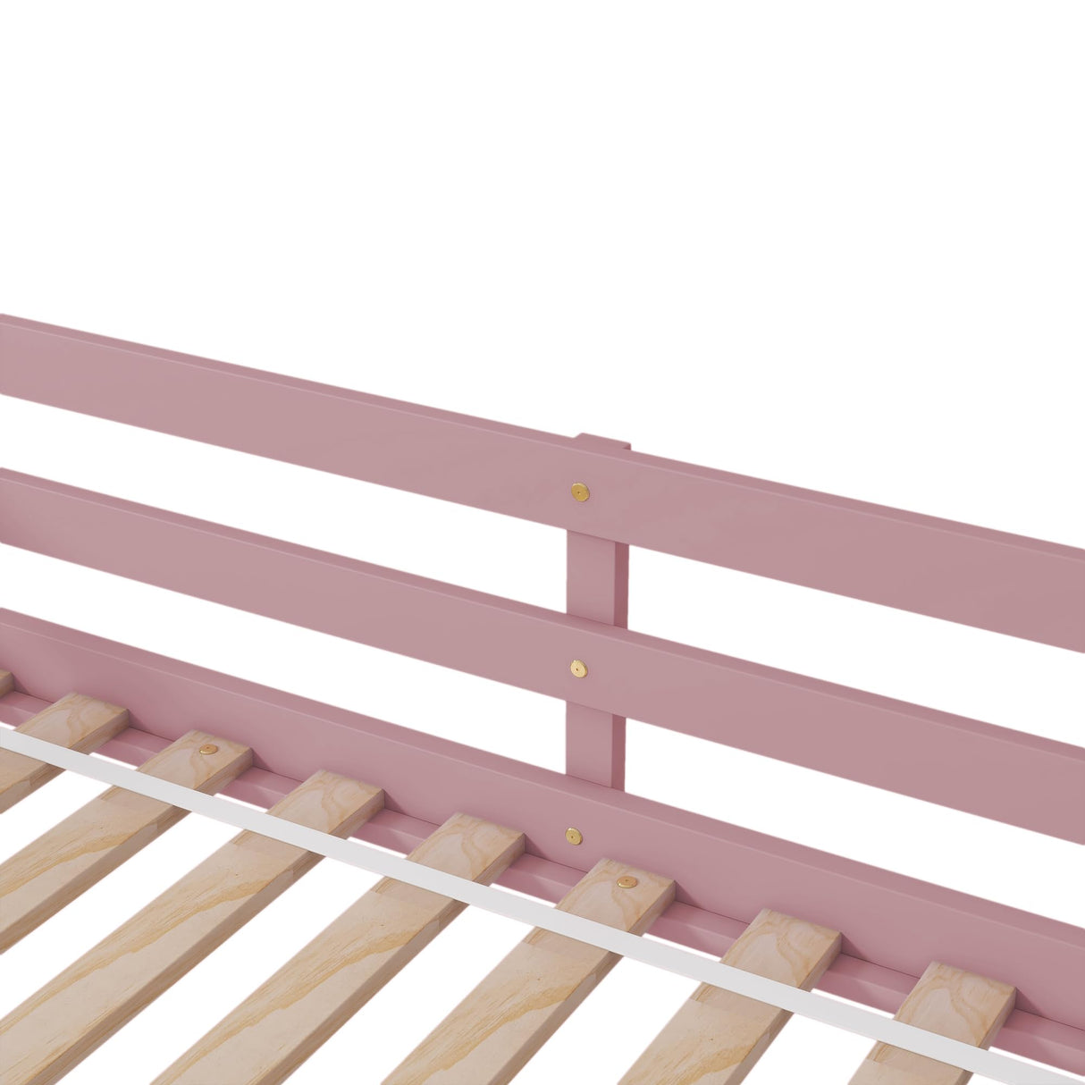 Majnesvon Twin Over Twin Low Bunk Bed with Safety Guardrail, Climbing Ladder, Easy to Assemble, Saving Space, Bed Bedroom Storage Guard Rail Ladder(Pink(New)) Majnesvon