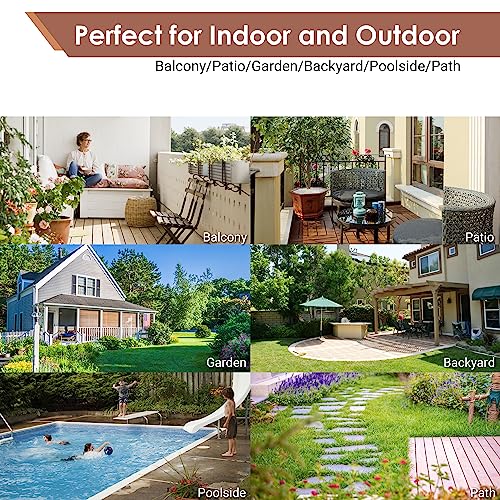 PrimeZone 54 PCS Solid Acacia Wood Interlocking Patio Deck Tiles - 12" x 12" Indoor Outdoor Waterproof Flooring Tiles for Balcony, Backyard, Garden & Poolside, All Weather Use, Natural Wood, Checker PrimeZone