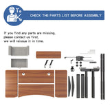 bilbil Dual Motor Electric Standing Desk with Drawer, 63x30 Inches Adjustable Height Sit Stand Up Desk with Storage Shelf, Home Office Desk Computer Workstation with Dark Walnut Top/Black Frame bilbil