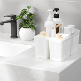 rejomiik Portable Shower Caddy Basket Plastic Cleaning Caddy Organizer Storage Tote with Handle for Bathroom, College, Dorm Room Essentials, White rejomiik