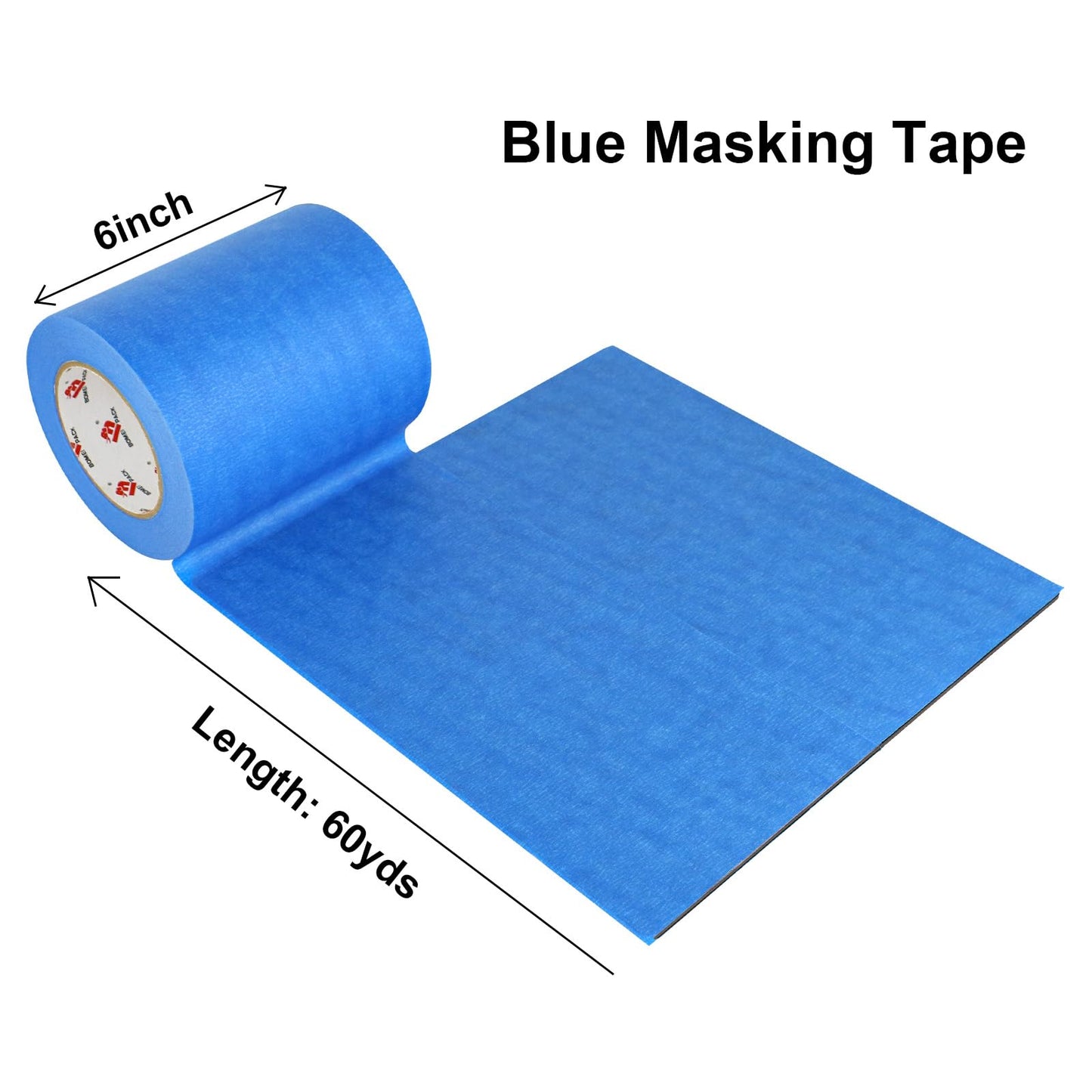 BOMEI PACK Wide Blue Painters Tape 6 Inches x 60 Yards, 3D Tape, 3D Printing Tape for Laser Cutting, 21-Day Clean Removal Wide Masking Tape - WoodArtSupply