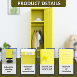 DAYTOYS Metal Srorsge Cabinet for Kids Bedroom, School Classroom,Office, Home-Kids Lockers Cabinet with 2 Shelves and Hanging Rod-Stackable Steel Storage Cabinet for Home (Yellow) DAYTOYS