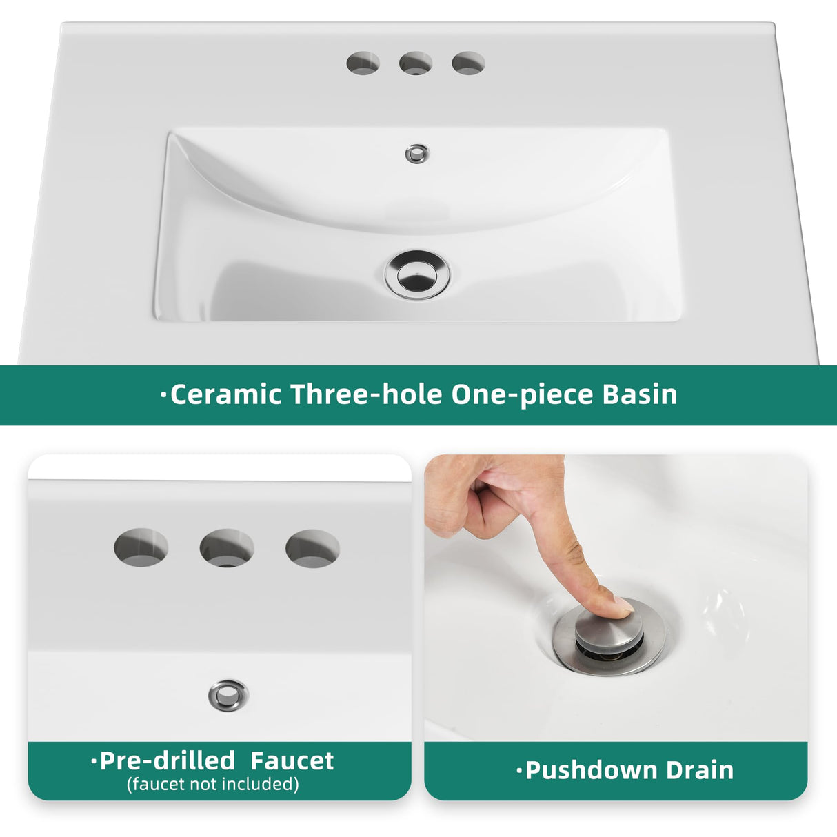 YITAHOME 30" Farmhouse Bathroom Vanity with Sink Combo, Small Space Bathroom Storage Cabinet with Large Drawer, 2 Soft-Closing Wood Barn Doors with Built-in Shelves, White YITAHOME