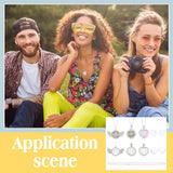 PH PandaHall 6 Sets Sublimation Rhinestone Tray Pendants, 3 Style Double Sided Pendant Blank Wing Heart Round Bezel Trays with Sublimation Blanks and Cabochons for Christmas Necklace Jewelry Making PH PandaHall