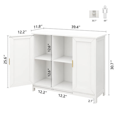 TaoHFE White Storage Cabinet,Credenza Buffet Cabinet Wooden Coffee Bar Cabinet Buffet Table White Sideboard Thin Cabinet for Narrow Spaces Entry Cabinet Hallway Cabinet for Kitchen - WoodArtSupply