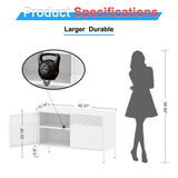 2 Door Storage Sideboard, Metal Storage Cabinet with 2 Adjustable Shelf,Multipurpose Metal Accent Cabinet for Office Home,Music Studio (White, 25''H) Washsemba