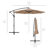 Best Choice Products 10ft Offset Hanging Market Patio Umbrella w/Easy Tilt Adjustment, Polyester Shade, 8 Ribs for Backyard, Poolside, Lawn and Garden - Tan Best Choice Products