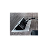 Thaweesuk Shop New Two Tone Gray and White 10 FT Modern Rectangle Shaped Conference Table Square Legs Grommets Racetrack Meeting Boardroom Desk High End Office Furniture Wood 120''L x 48''W x 30''H WoodArtSupply