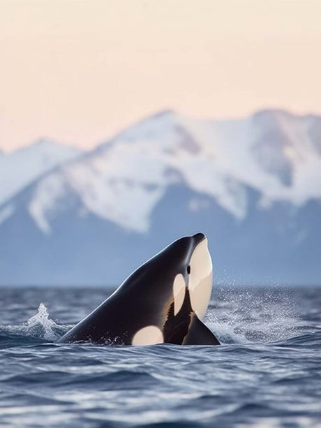 Ginfonr DIY 5D Diamond Art Kits for Adults, Whale Diamond Painting for Adults, Diamond Art Animal Mountain Peak Full Drill, Diamond Art Kits Embroidery Rhinestone Craft for Home Wall Decor 12*16 Inch Ginfonr