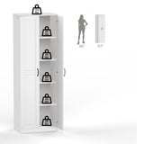 NewBeth 71" Tall Pantry Cabinet/Storage Cabinet, Wood Cupboard with 2 Door and 3 Adjustable Shelves for Kitchen, Dining Room, Living Room, Bathroom (Style 2) NewBeth