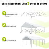 Quictent Premium 10x30 Party Tent Heavy Duty Outdoor Gazebo White Event Shelter Wedding Canopy Tent for Parties Carport BBQ with Removable Sidewall Windows & Storage Bags Quictent