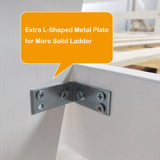 Bonnlo Low Loft Bed Full Size with Inclined Stairs, Junior Loft Bed with High Guard Rail for Kids/Young Teens/Adults, Solid Wood Low Bunk Bed Full Size White, 2 Center Beams, No Box Spring Required Bonnlo