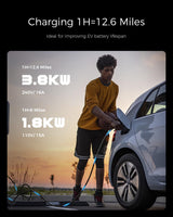 Level 1/2 EV Charger, 16A 110-240V Portable EV Charger with 25FT Cable, Home Electric Vehicle Charging Stations with NEMA 6-20 Plug NEMA 5-15 Adapter for All J1772 EVs EG evgoer