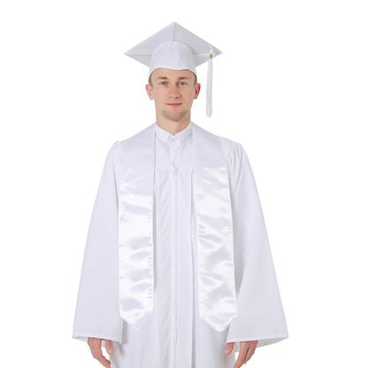 GraduatePro White Sublimation Blank Graduation Stole Sash 72 Inches Long