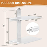 Fun Memories Invisible Floating Bookshelves for Wall, 8 Tier Vertical Spine Book Tower, Heavy Duty Floating Book Shelves Metal Book Organizers for Home Office, 4 Pack, White Fun Memories