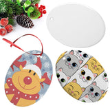 imprintfavor 12pcs Sublimation Ornaments Ceramic 3 inch Oval Christmas Ornament Bulk Hanging Sublimation Ornaments Blanks for Crafting and Personalization (Oval) imprintfavor