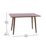 Taylor & Logan Haisley Dark Walnut 47" Mid-Century Modern Wood Dining Table Taylor & Logan