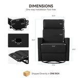 LIKIMIO Recliner Chair, 360° Swivel High-Back Faux Leather Rocking Chair with Upholstered Comfort, Single Sofa for Nursery, Living Room, Black LIKIMIO