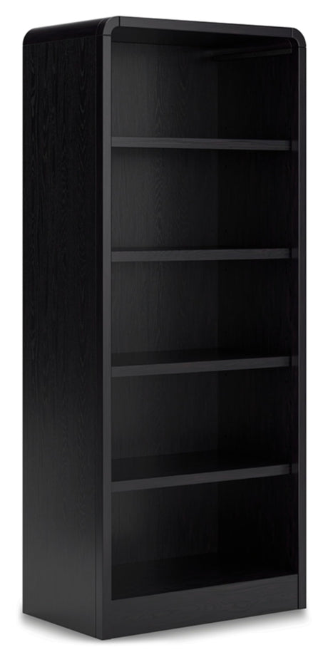 Signature Design by Ashley Rowanbeck Modern Freestanding 5-Tier 72" Bookcase with 3 Adjustable Shelves, Black Signature Design by Ashley