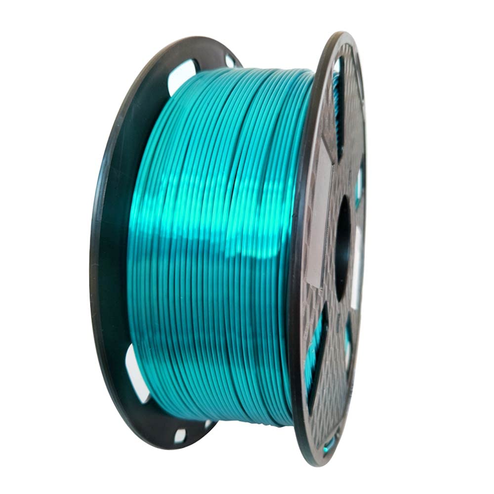 Silk PLA Shiny Cyan Blue PLA Filament 1.75 mm 3D Printer Filament 1KG 2.2LBS Spool Silky Shiny Metallic Cyan Metal Gold Silver Copper Turquoise Blue PLA 3D Printing Material CC3D Silk Enamel Blue PLA CC3D