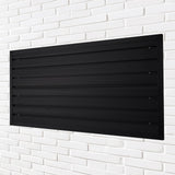 Slatwall Panels Garage Slat Wall Storage Systems 4'x2', Slat Wall Paneling Garage Wall Organizer, Black Slat Board PVC Wall Panels Slatwall Displays Garage Tool Organizer Wall Mount Ladder Bike Rack HODURWALL