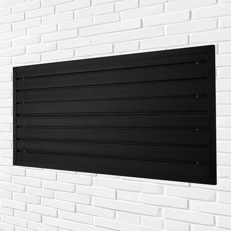 Slatwall Panels Garage Slat Wall Storage Systems 4'x2', Slat Wall Paneling Garage Wall Organizer, Black Slat Board PVC Wall Panels Slatwall Displays Garage Tool Organizer Wall Mount Ladder Bike Rack HODURWALL