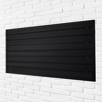 Slatwall Panels Garage Slat Wall Storage Systems 4'x2', Slat Wall Paneling Garage Wall Organizer, Black Slat Board PVC Wall Panels Slatwall Displays Garage Tool Organizer Wall Mount Ladder Bike Rack