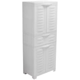 Sunnydaze Plastic Garage Storage Cabinet with 2 Adjustable Shelves - 57" H - Garage, Office, Home, Laundry Room - Speckled White Sunnydaze Decor