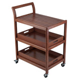 Winsome 3-Shelf Wood Mobile Serving Cart with Lockable Wheels, Walnut (94138) Winsome