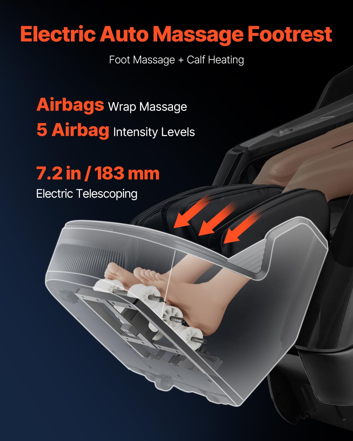 VEVOR 4D+3D Full Body Massage Chair - SL Track, AI Voice Control, Electric Extendable Footrest, Yoga Stretch, TFT Touchscreen, Home Relaxation VEVOR