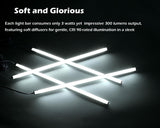 Cefrank V-Shape Under Cabinet Lighting Kit - 4pcs Sleeker 12" Dimmable LED Light Bars for Showcase Shelf Seamless Illumination - 1200lm, 12W - Pure White (6000K) Cefrank