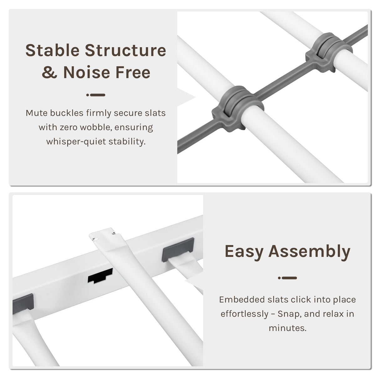 nesture. Bunk Bed Twin Over Twin, Heavy Duty Metal Bunkbeds with Ladder and Full-Length Guardrail, Space-Saving Steel Bed for Kids & Adults, No Box Spring Required, White nesture.