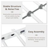 nesture. Bunk Bed Twin Over Twin, Heavy Duty Metal Bunkbeds with Ladder and Full-Length Guardrail, Space-Saving Steel Bed for Kids & Adults, No Box Spring Required, White nesture.