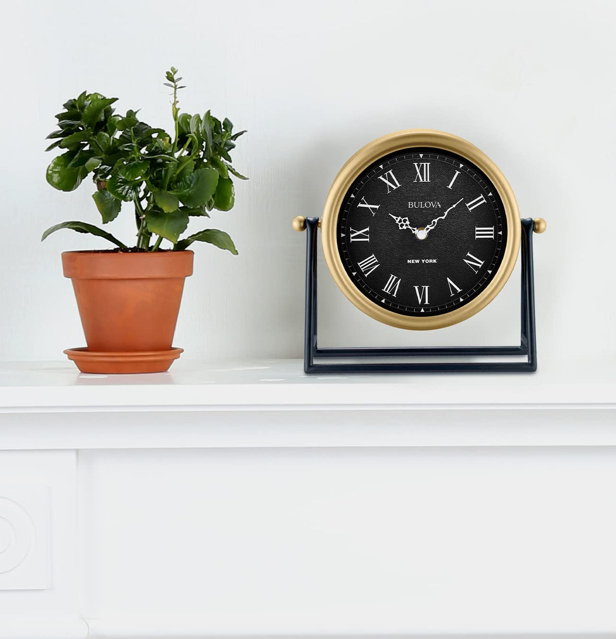 Bulova Clocks Model B8901 Newton, Gold and Black Bulova