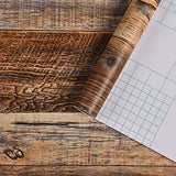 WENMER 17.71" x 118" Brown Wood Wallpaper Peel and Stick Shiplap Self Adhesive Contact Paper for Cabinet Countertop Shelf Drawer Wall Door WENMER