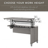 Bush Furniture Somerset 72W 3 Position Sit to Stand L Shaped Desk in Platinum Gray Bush Business Furniture