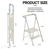 UNICOO® Foldable Toddler Tower - 2-Step Ladder for Adult, Toddler Tower Foldable & Compact - Foldable Kitchen Tower, Kids Step Stool, Folding Toddler Tower for Kitchen & Bathroom (Sea Salt Blue) UNICOO