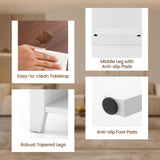 GOFLAME Lift Top Coffee Table, Center Table with Lift Tabletop, Hidden Compartment, 3 Open Shelves, Middle Leg, Anti-Slip Foot Pads, Modern Accent Table for Living Room, Reception Room (White) GOFLAME