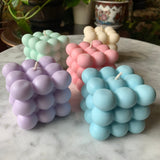 3D Bubble Candle Molds - 6 Cavity Bubble Cube Silicone Mold for Candles Soap Making, Bubble Cake Mold for Baking Dessert Mousse Cake Jelly Ice Cream Actvty