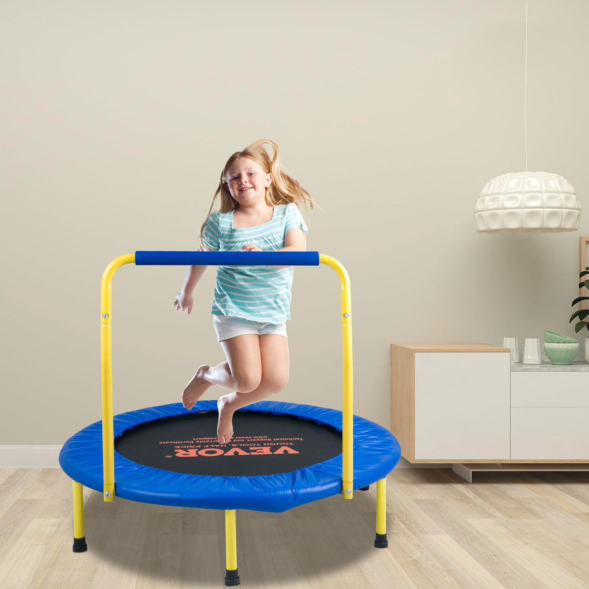 VEVOR 3FT Trampoline 36" Indoor/Outdoor for Toddlers, Foldable Mini Baby With Foam Handle, Recreational Birthday Gift VEVOR