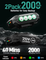 KIMO 20V Cordless Ratchet Wrench 3/8 Set, 89 Ft-lbs 400 RPM Electric Ratchet Wrench, 2x2.0Ah Li-Ion Battery, Fast Charger, Electric Wrench Set w/ 7 Sockets, 3/8" to 1/4" Adapter, 3-Inch Extension Bar K I M O.